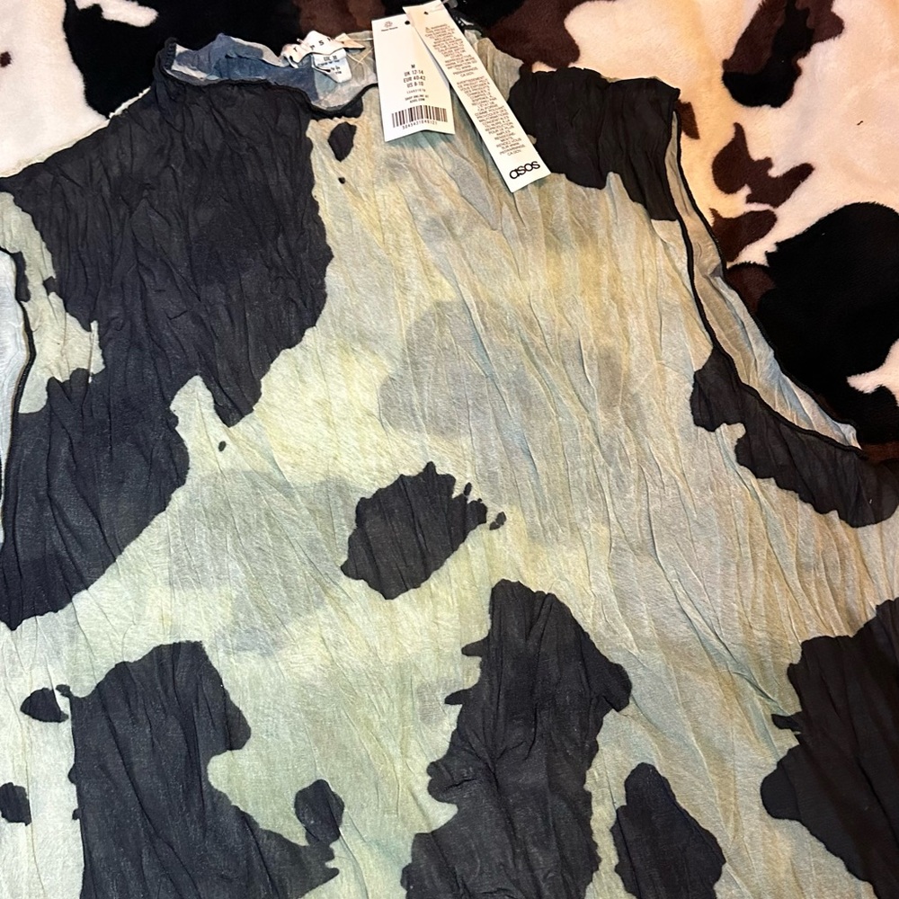 Topshop Black and Green(ish)  Abstract Top